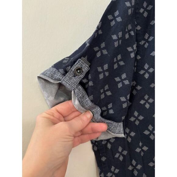 Ted Baker Men's Small Short Sleeve Button Down Blue Shirt Collar Cotton Preppy - Picture 8 of 8